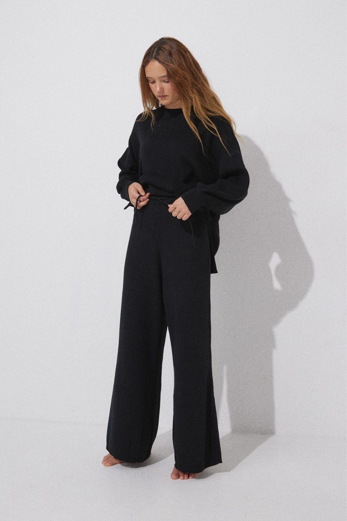 LUNA KNIT PANTS/ BLACK
