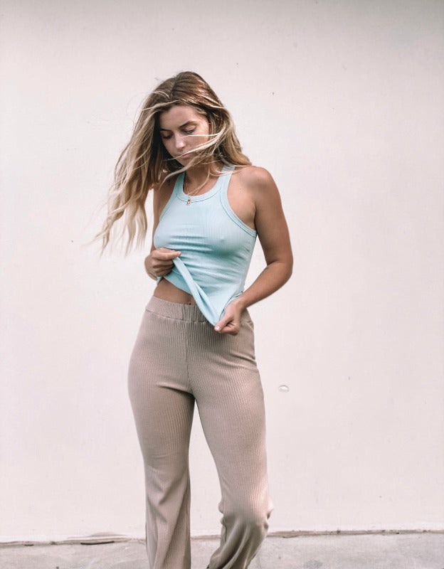 blue cotton tank top