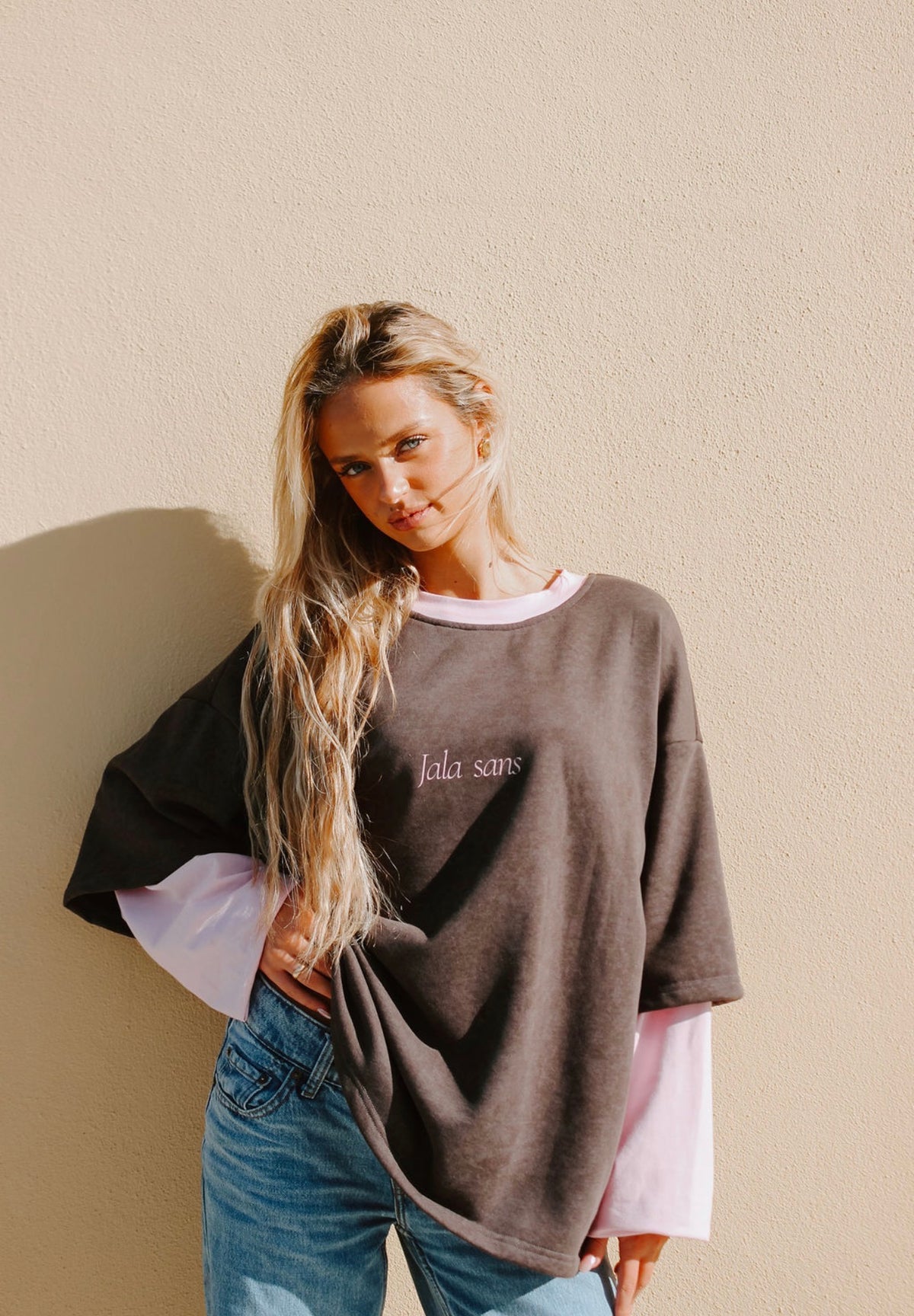 OFF DUTY TEE / ACID WASH - BBY PINK
