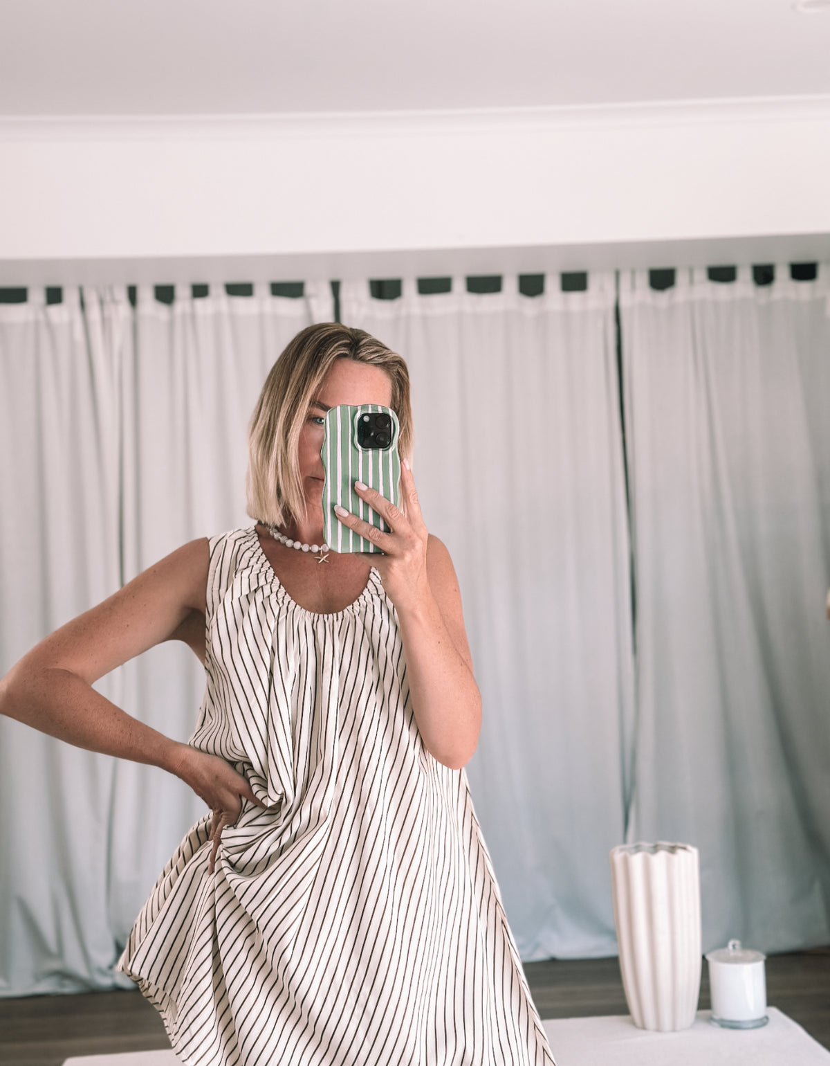 THE LATTE STRIPE DRESS