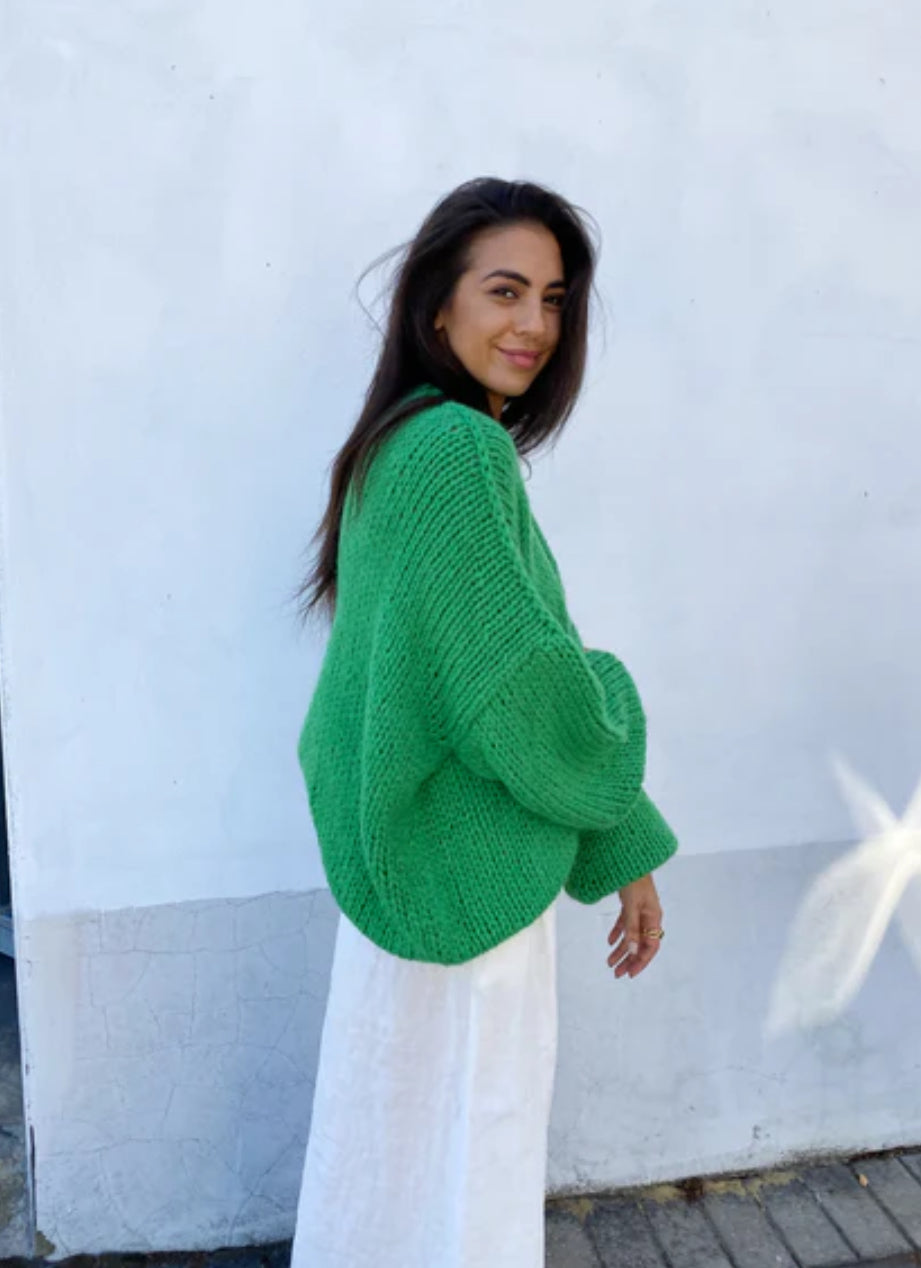 DESIREE OVERSIZE MERINO WOOL JUMPER - GREEN