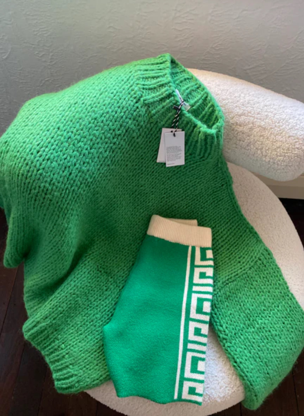 DESIREE OVERSIZE MERINO WOOL JUMPER - GREEN