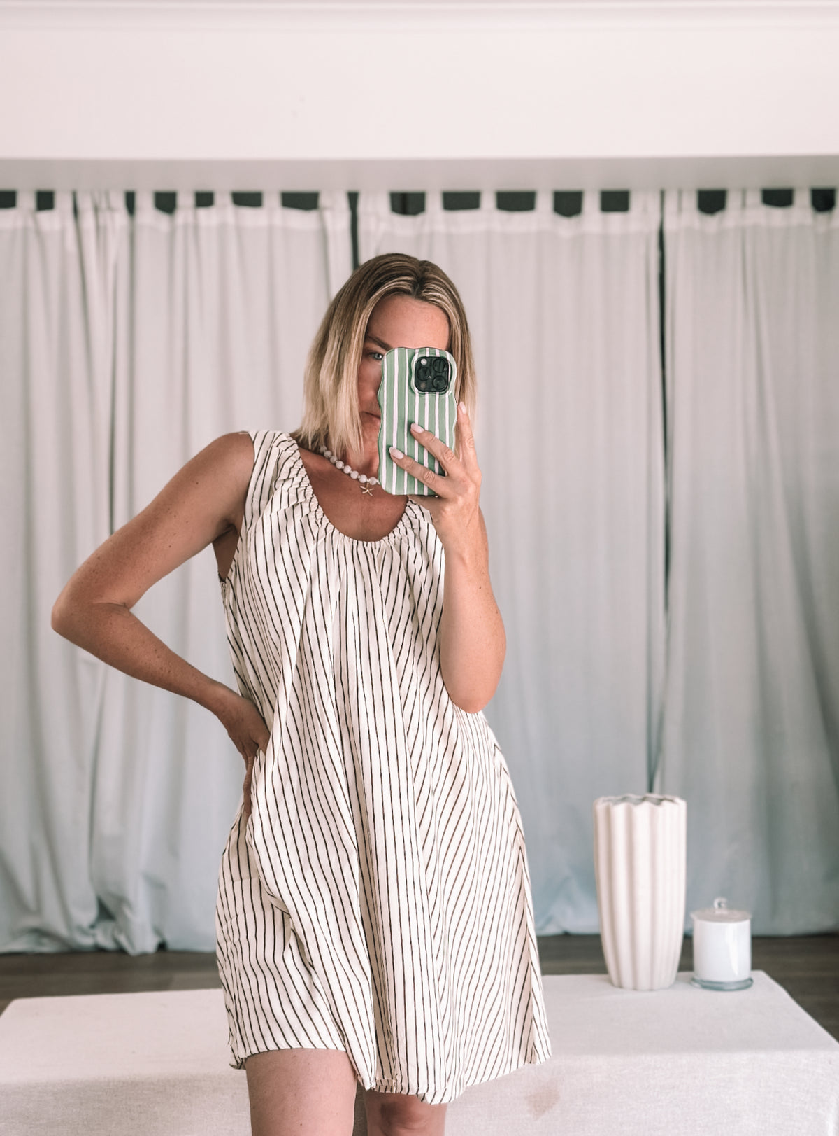 THE LATTE STRIPE DRESS