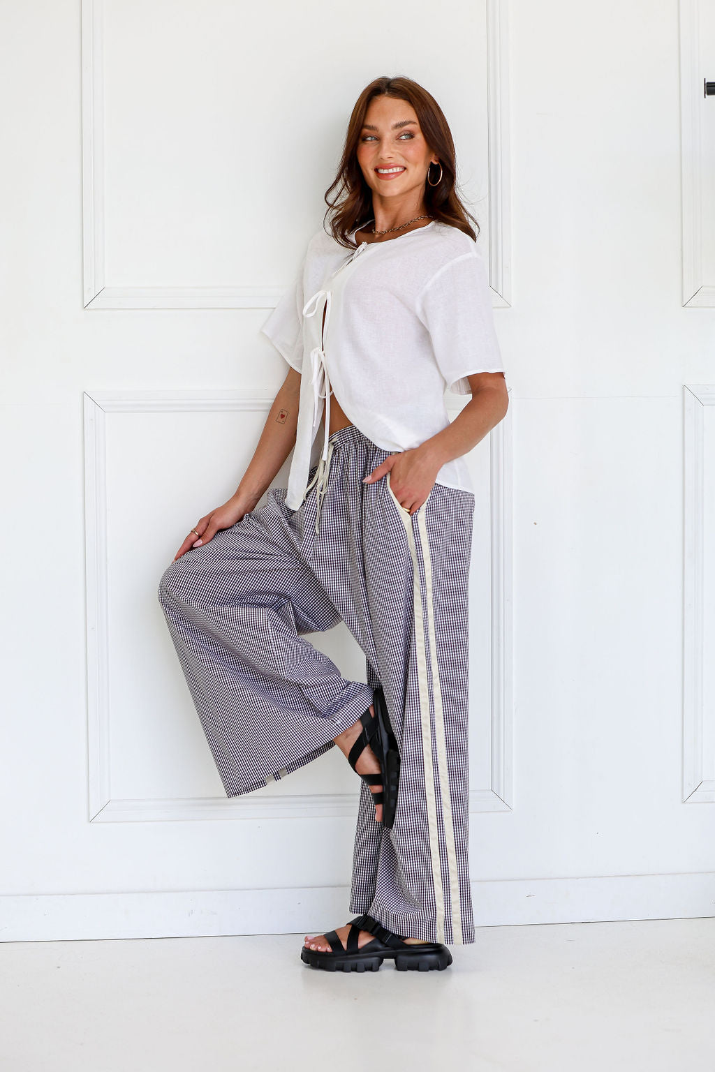 HARLOW GINGHAM PANTS