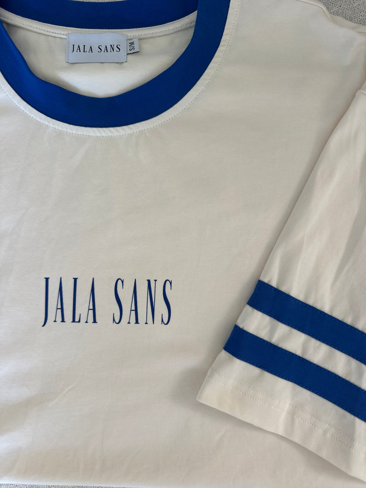 THE EDIT TEE - BLUE & OFF WHITE