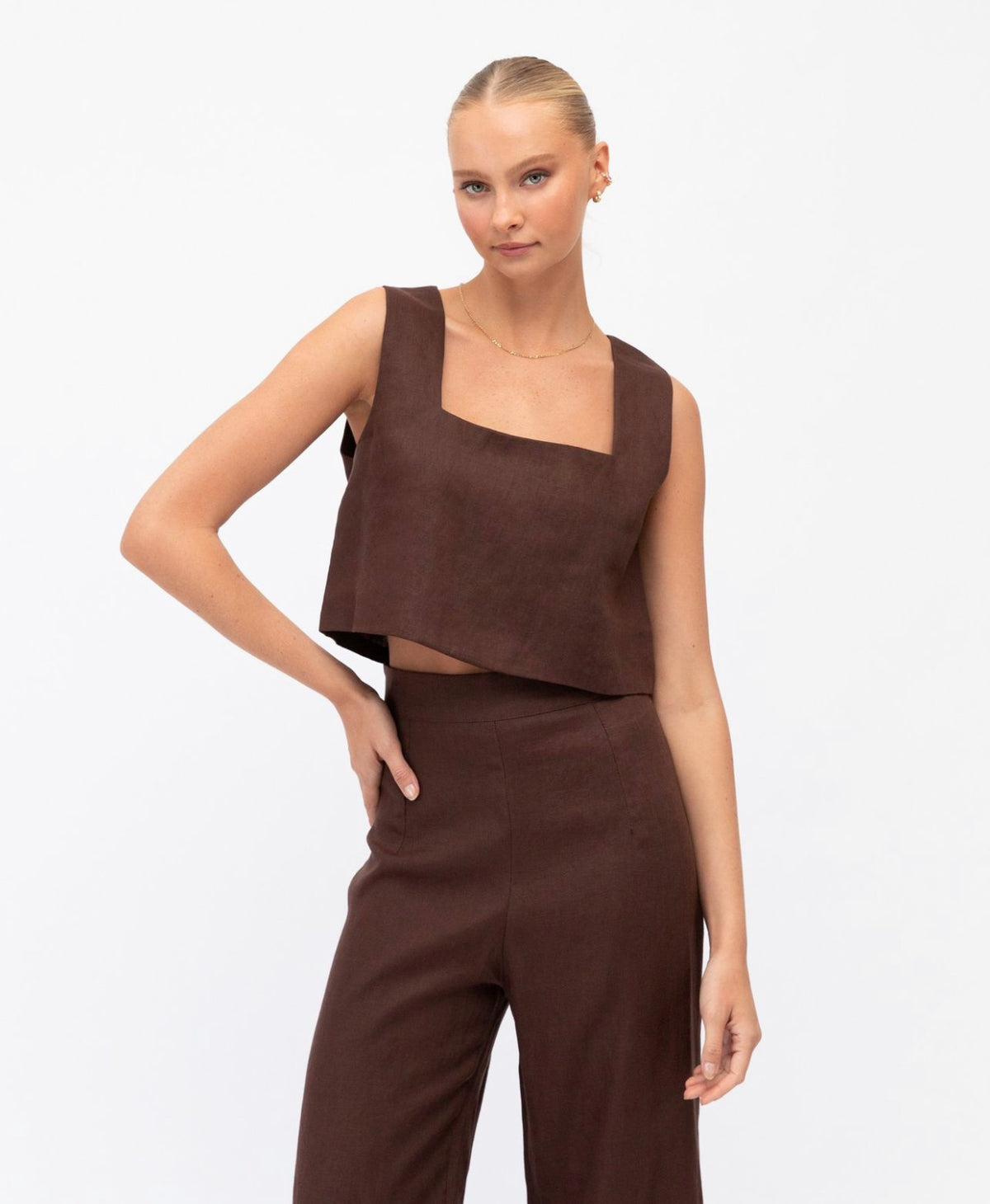 LINEN CHOCOLATE PANT