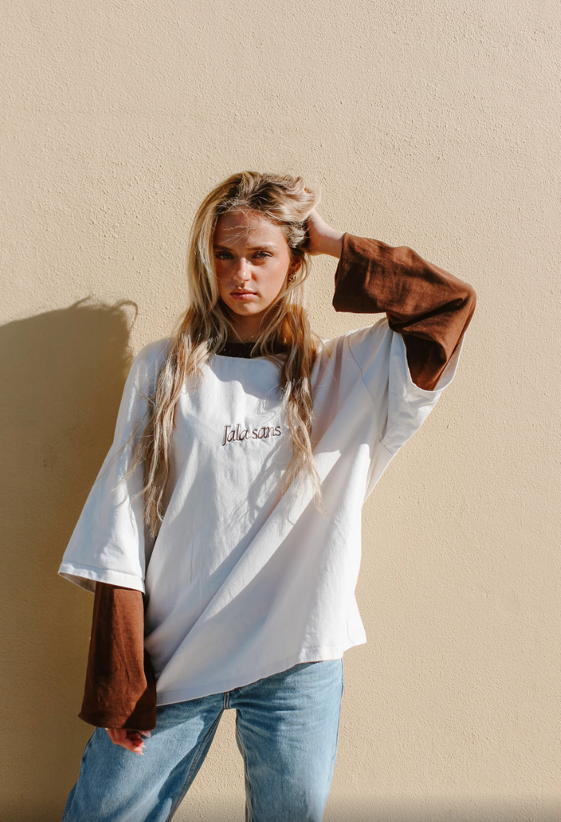 OFF DUTY TEE / CREAM - BROWN