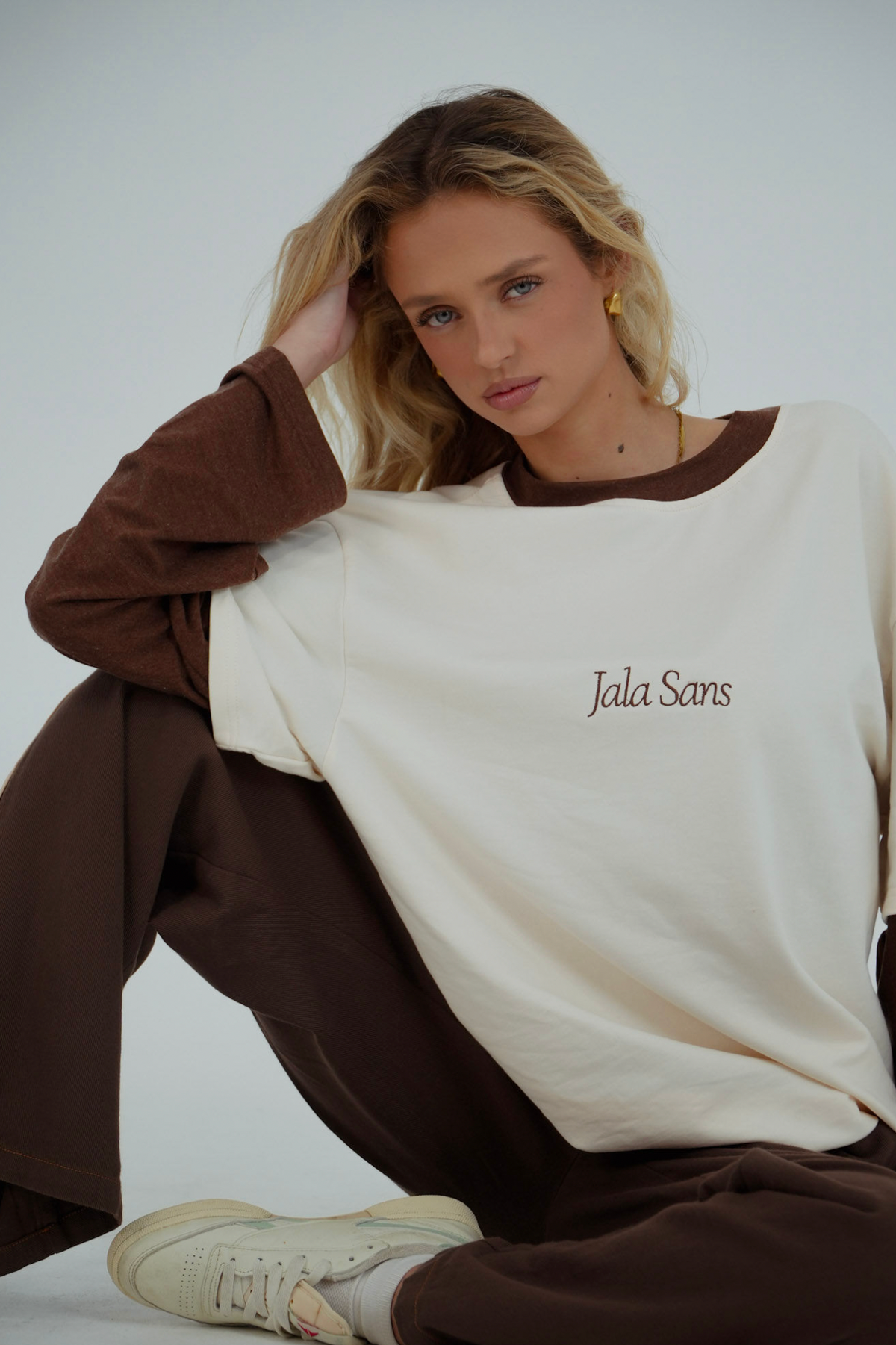 OFF DUTY TEE / CREAM - BROWN