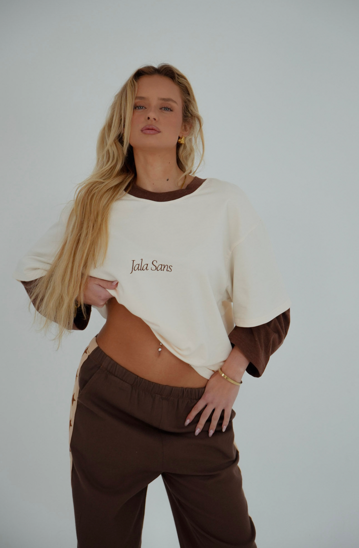 OFF DUTY TEE / CREAM - BROWN