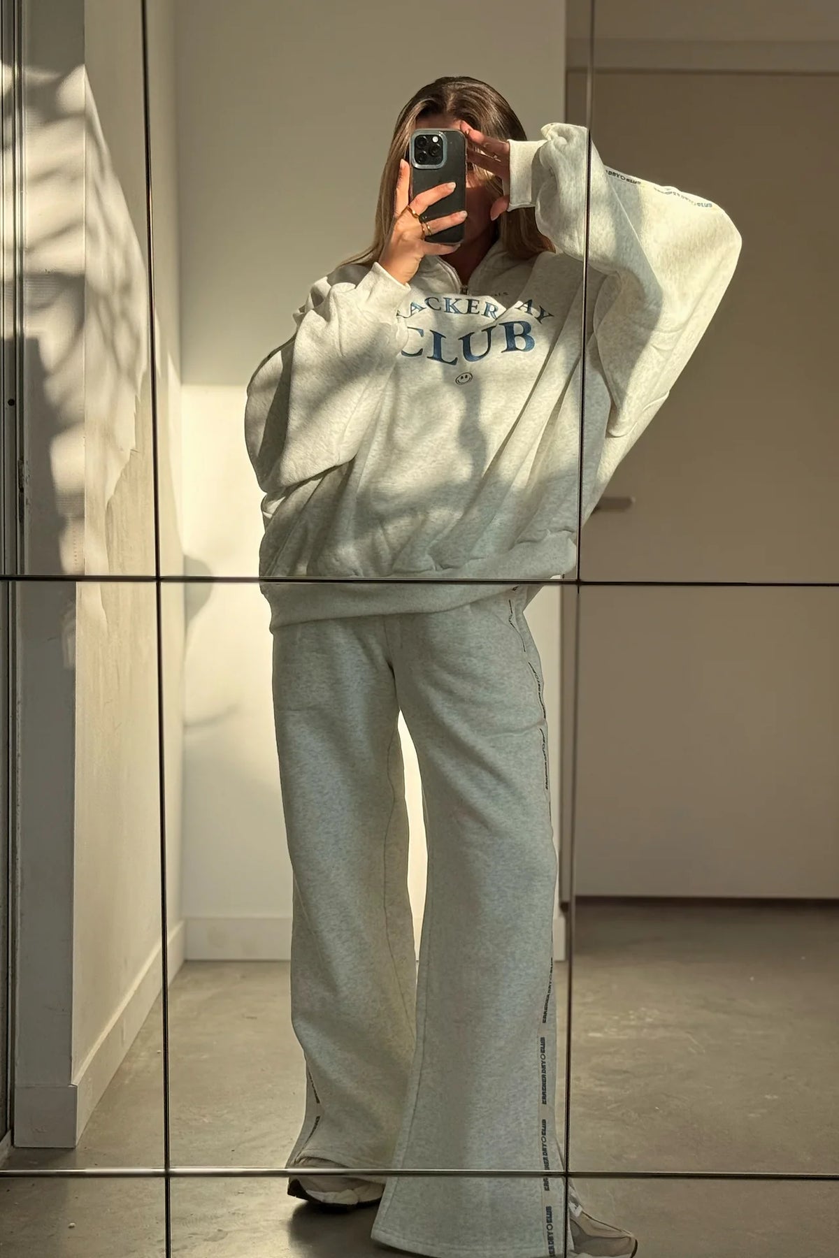 CLOUD QUARTER ZIP SWEAT - GREY MARLE