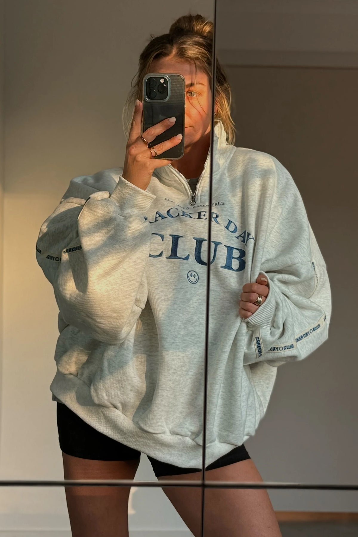 CLOUD QUARTER ZIP SWEAT - GREY MARLE