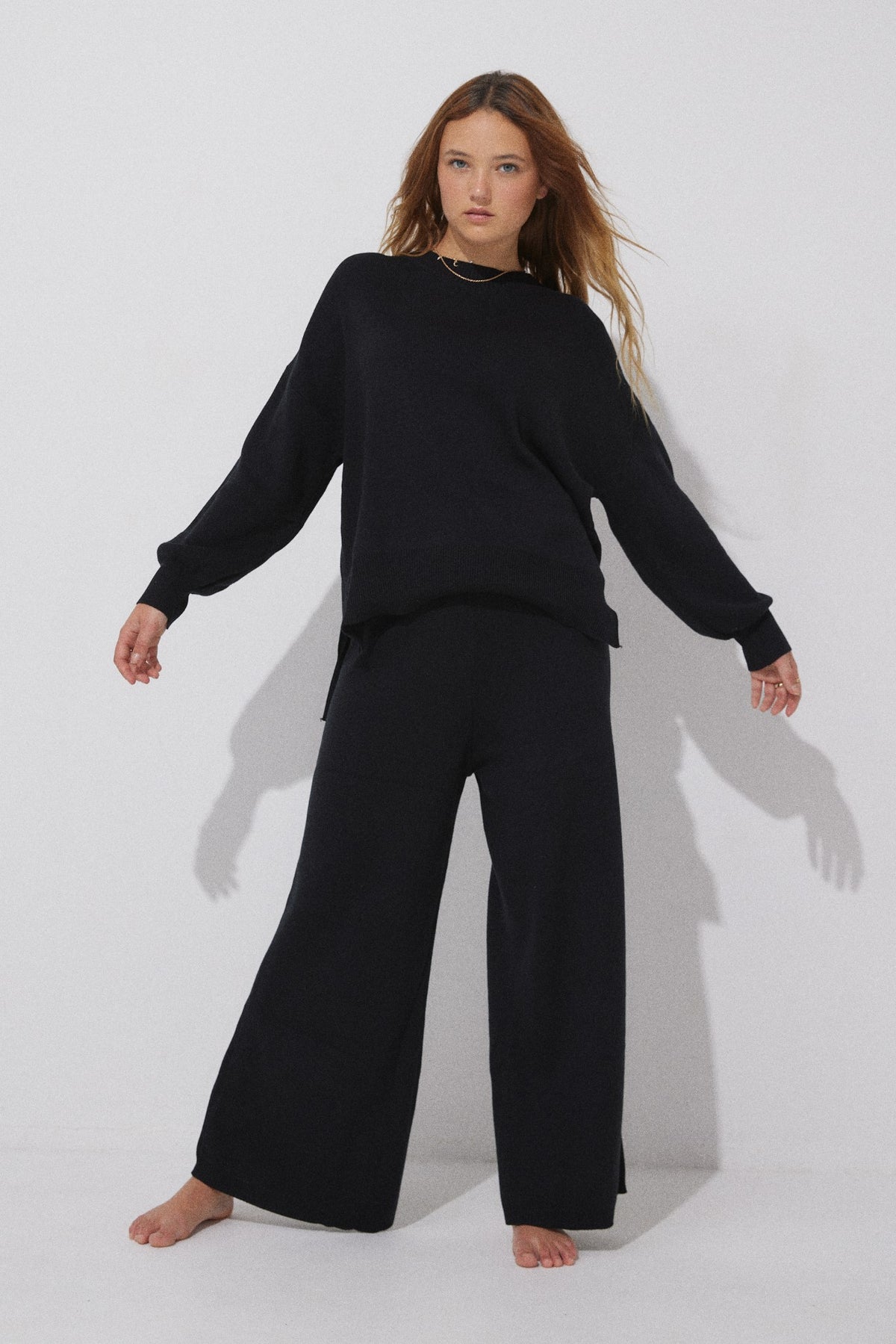 LUNA KNIT PANTS/ BLACK